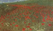 Merse, Pal Szinyei A Field of Poppies Germany oil painting reproduction